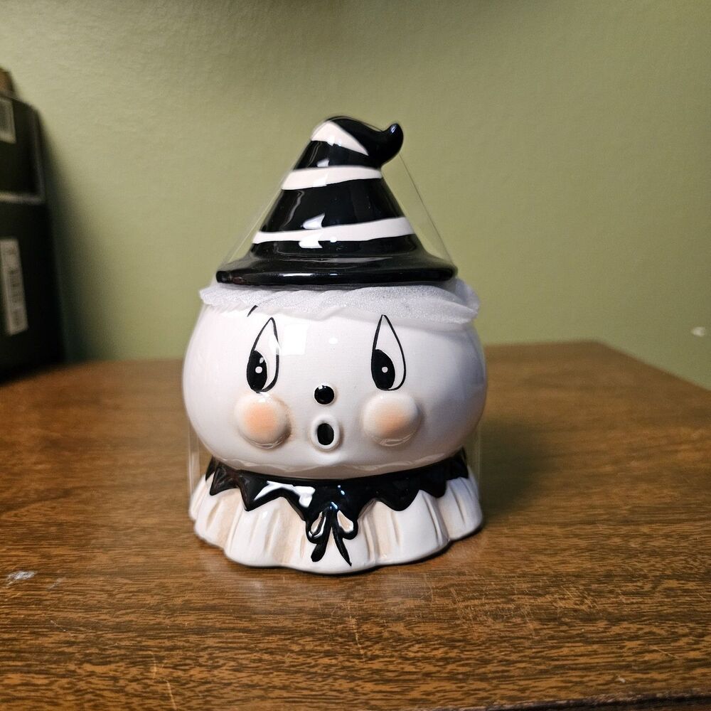 Johanna Parker Halloween Gus Ghost 6” Small Covered Jar Ceramic NEW 2026